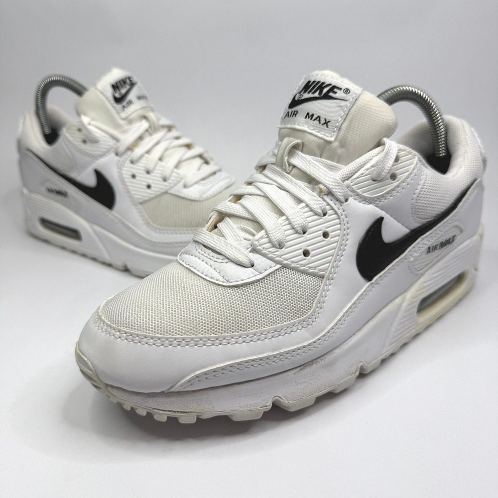 Nike Air Max 90 Sneakers Womens 9 White Black DH8010-101 Low Top Running Shoes